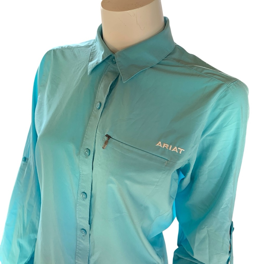Ariat VentTEK Turquoise Performance Shirt M - Picture 6 of 9